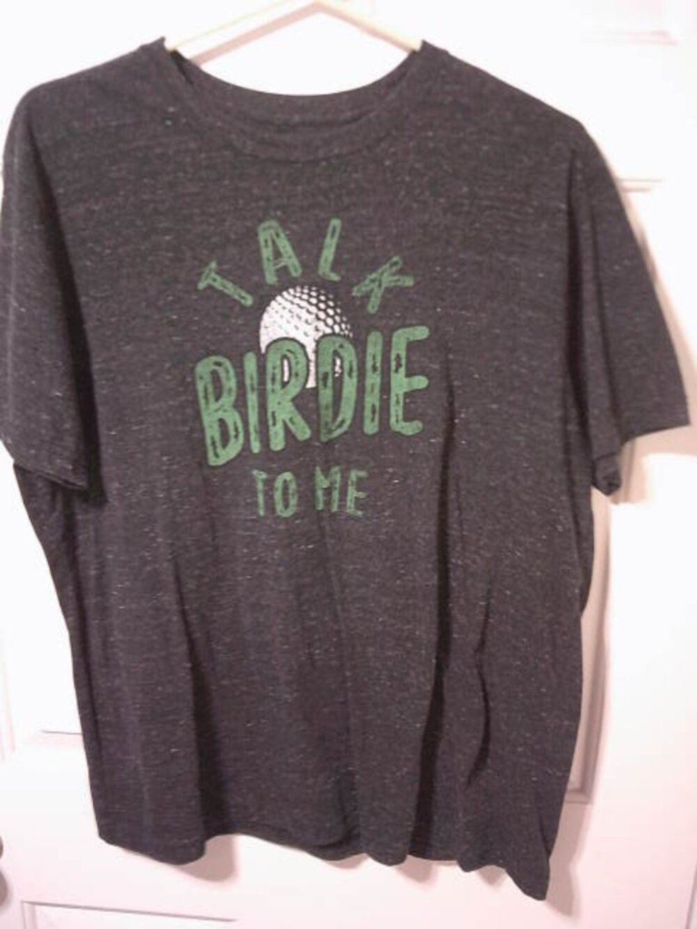 MEN'S STATE OF MINE T-SHIRT TOP SS "TALK BIRDIE TO ME" GOLF TEE SIZE XL CHARCOAL